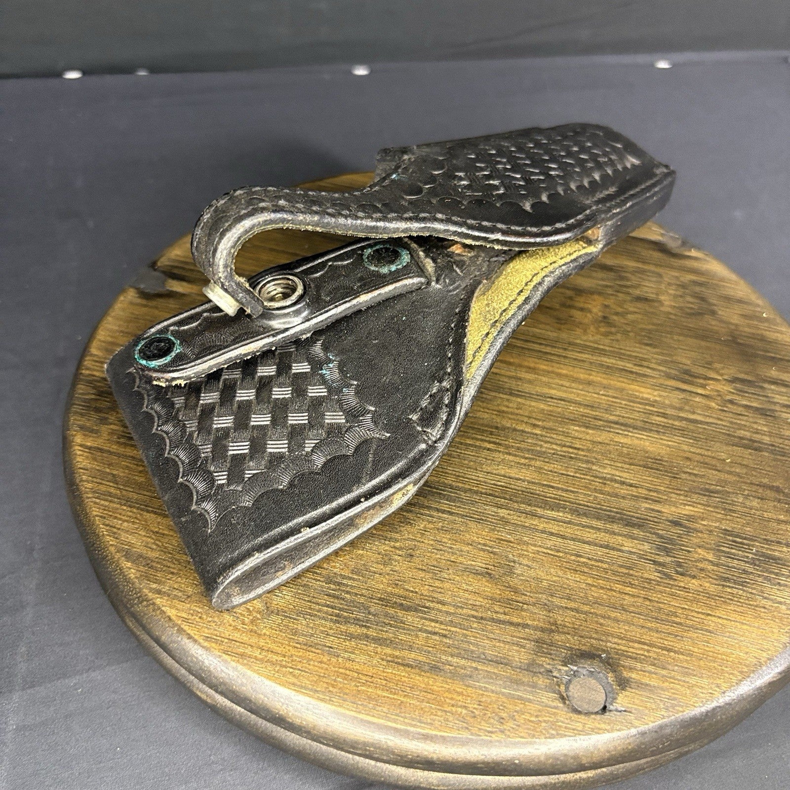 Safariland #55 Black Basket Weave Holseter For Colt C Pistols Snap Closure8