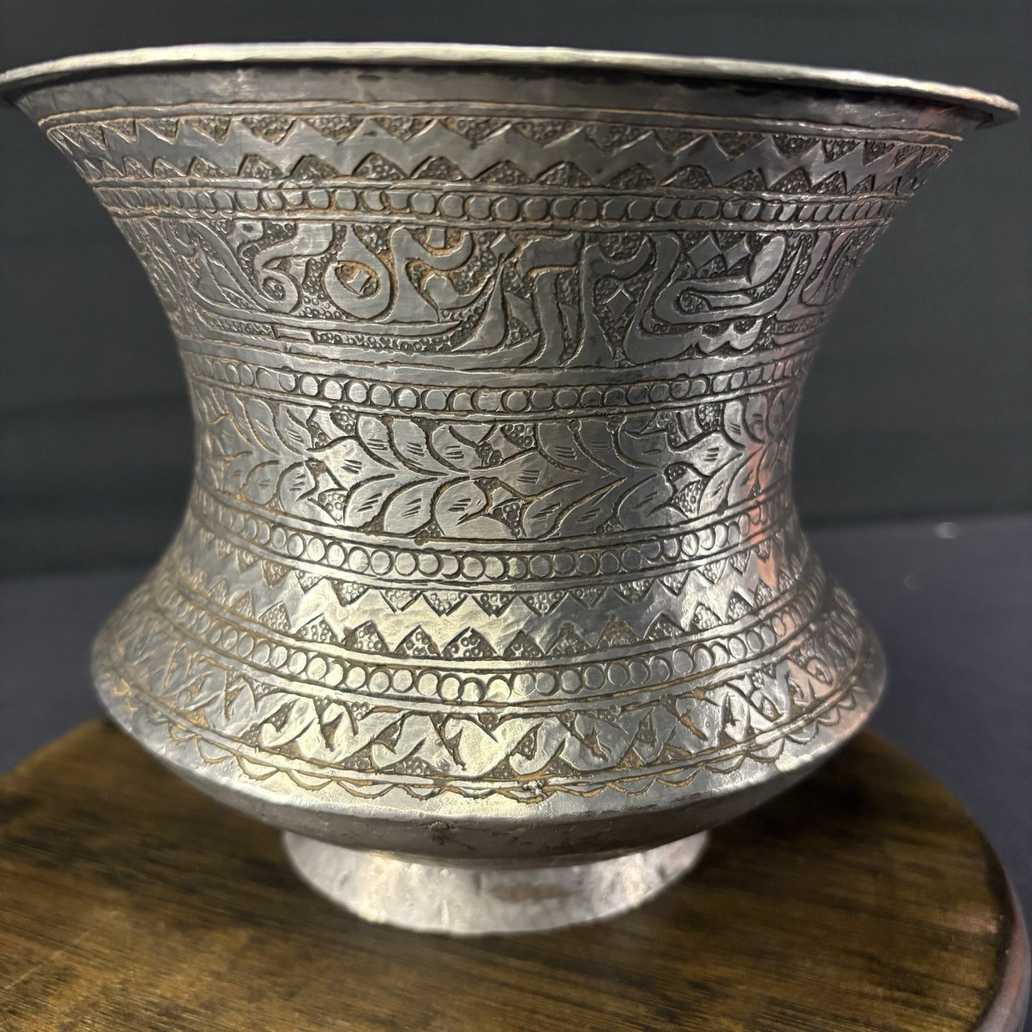 Copper Vessel Hand Hammered Islamic Calligraphy Tinned Qajar Era Late 1800s13