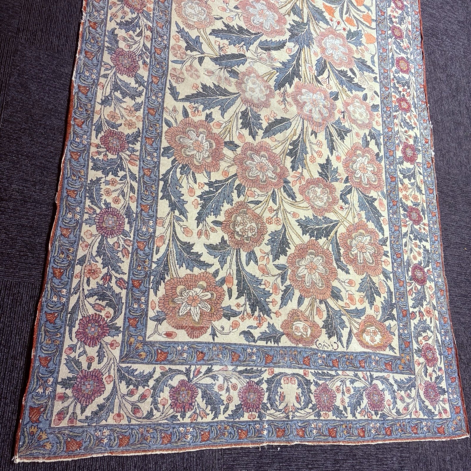 Semi-Antique Distressed  Hand Knotted Rug 5x7 Floral 306KPSI RARE Qomm Rug17
