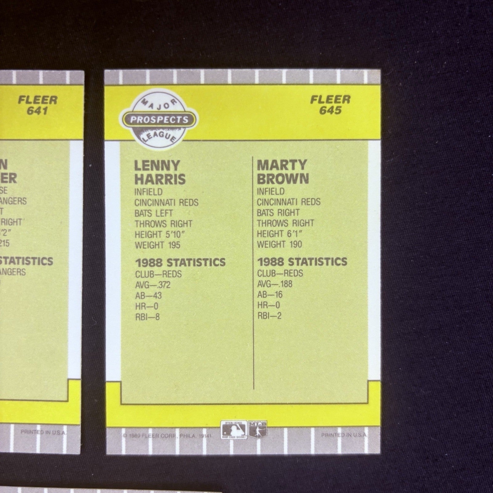 1989 Fleer Baseball Major League Prospects Trading Cards (Lot Of 12) High Grade20