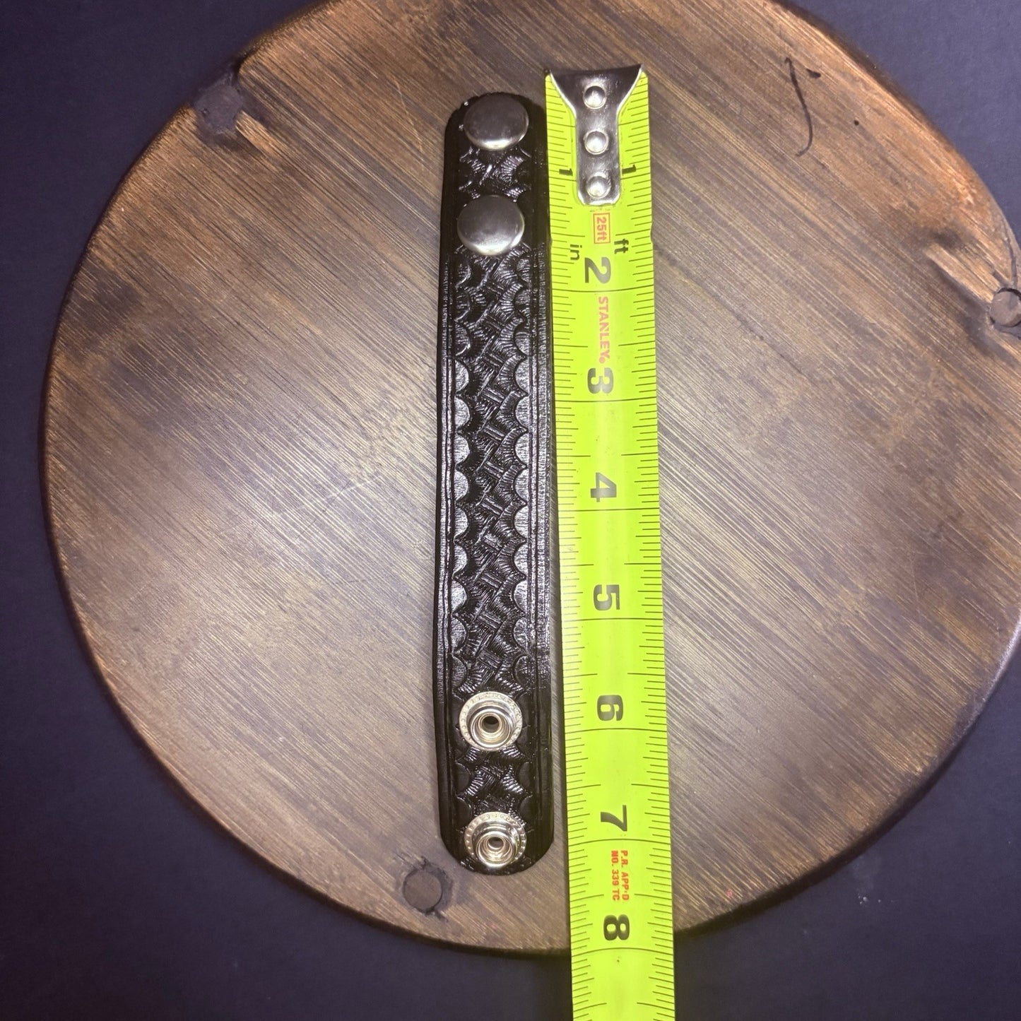 Duty Belt Keeper Basketweave Leather Chrome Double Snap 7.25” (Lot of 8 Keepers)5
