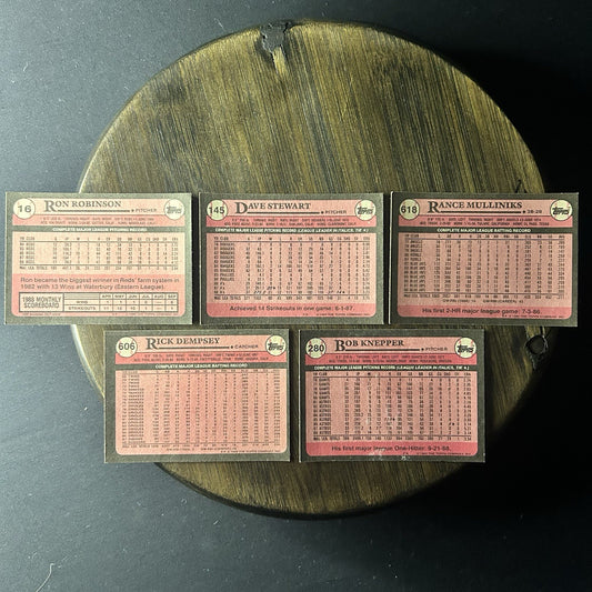 1989 Topps High Grade MLB Cards #16, #145, #618, #606, #2801