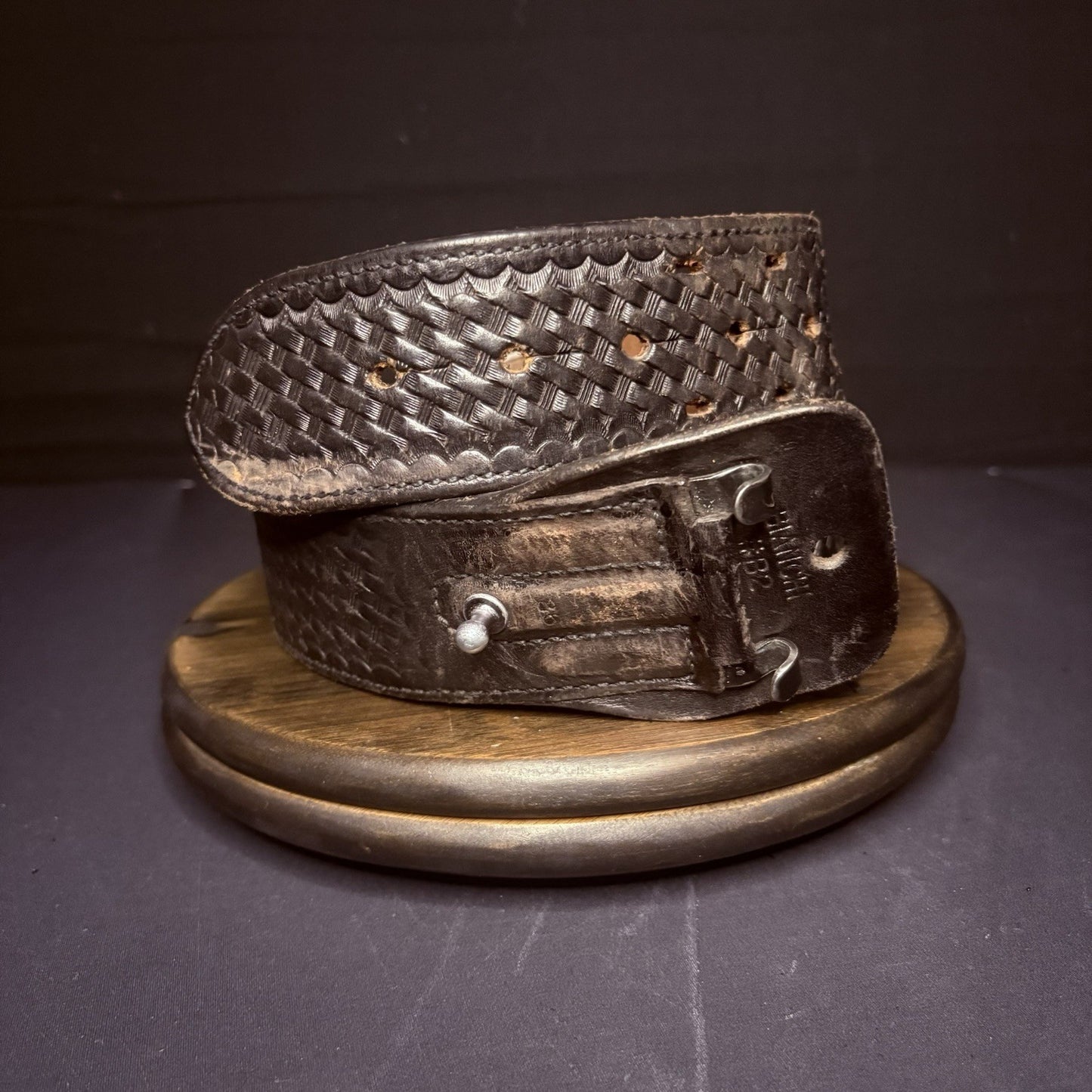Bianchi Duty Belt (Size 36") Waist Black Basket Weave Leather0