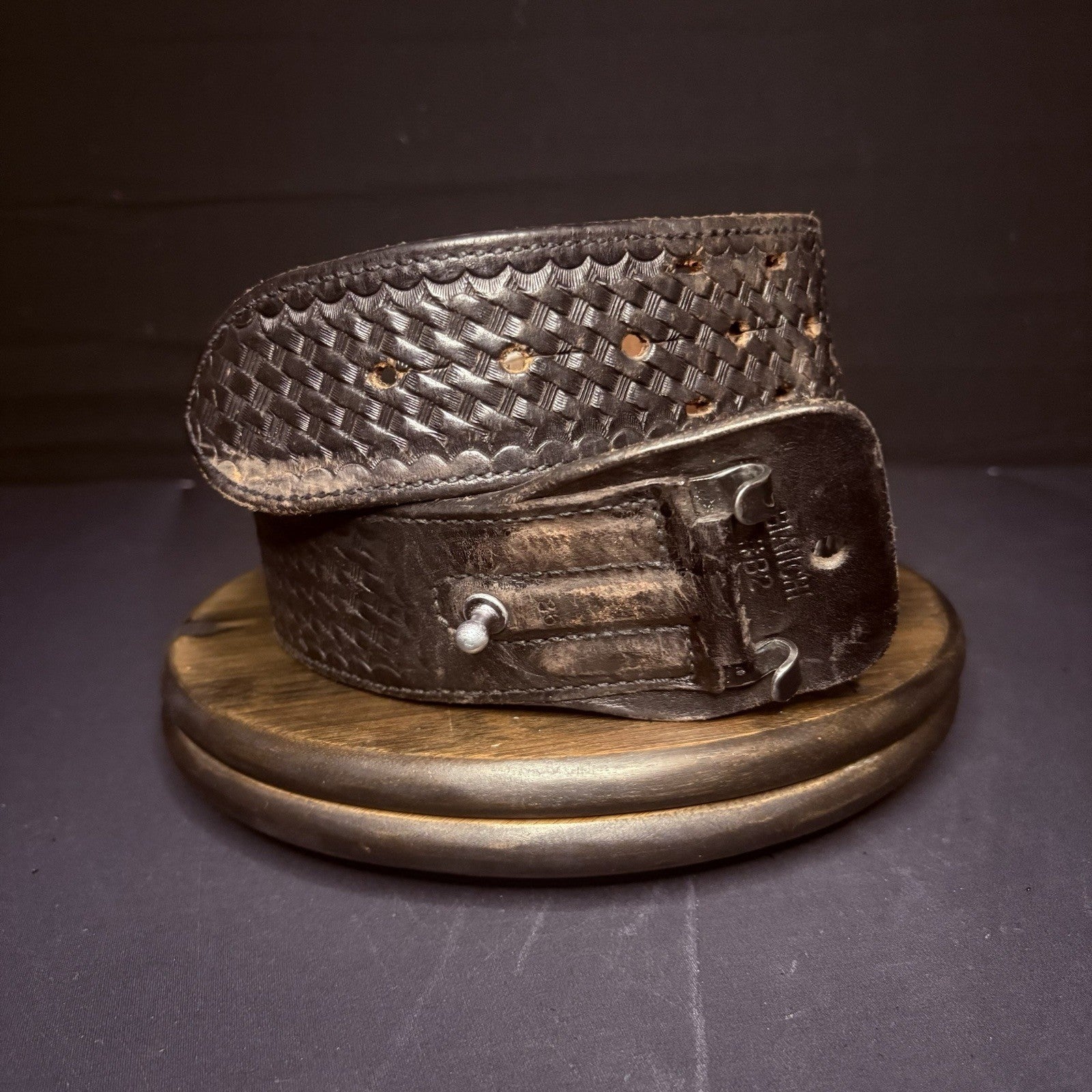 Bianchi Duty Belt (Size 36") Waist Black Basket Weave Leather0