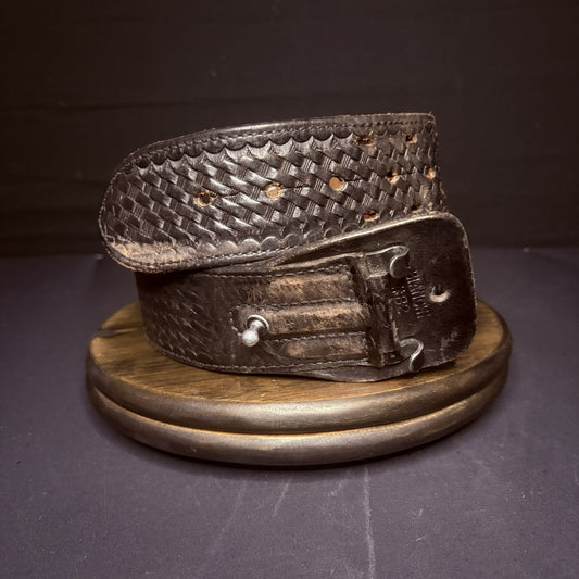 Bianchi Duty Belt (Size 36") Waist Black Basket Weave Leather0