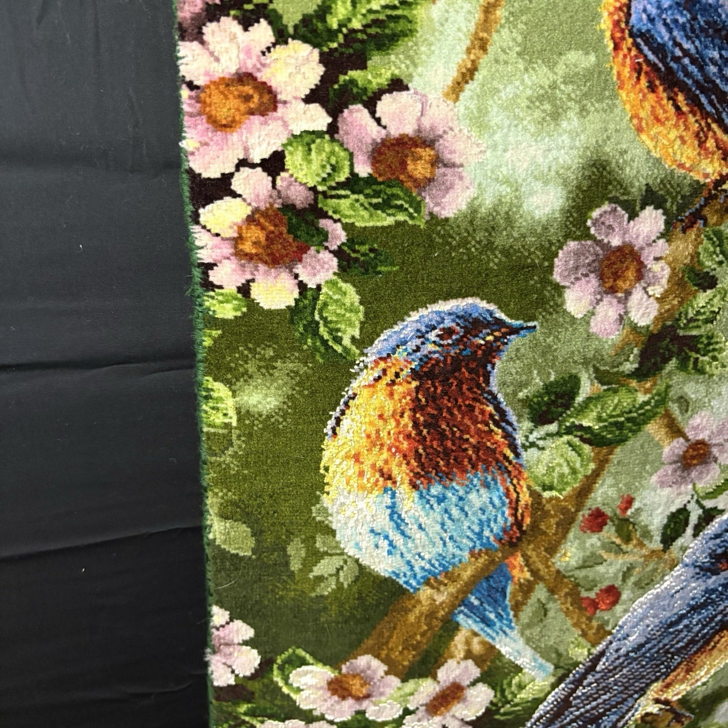 Pictorial Rug Hand Knotted Birds 24”x16” 60X40cm 224KPSI w/Rug Hangers10