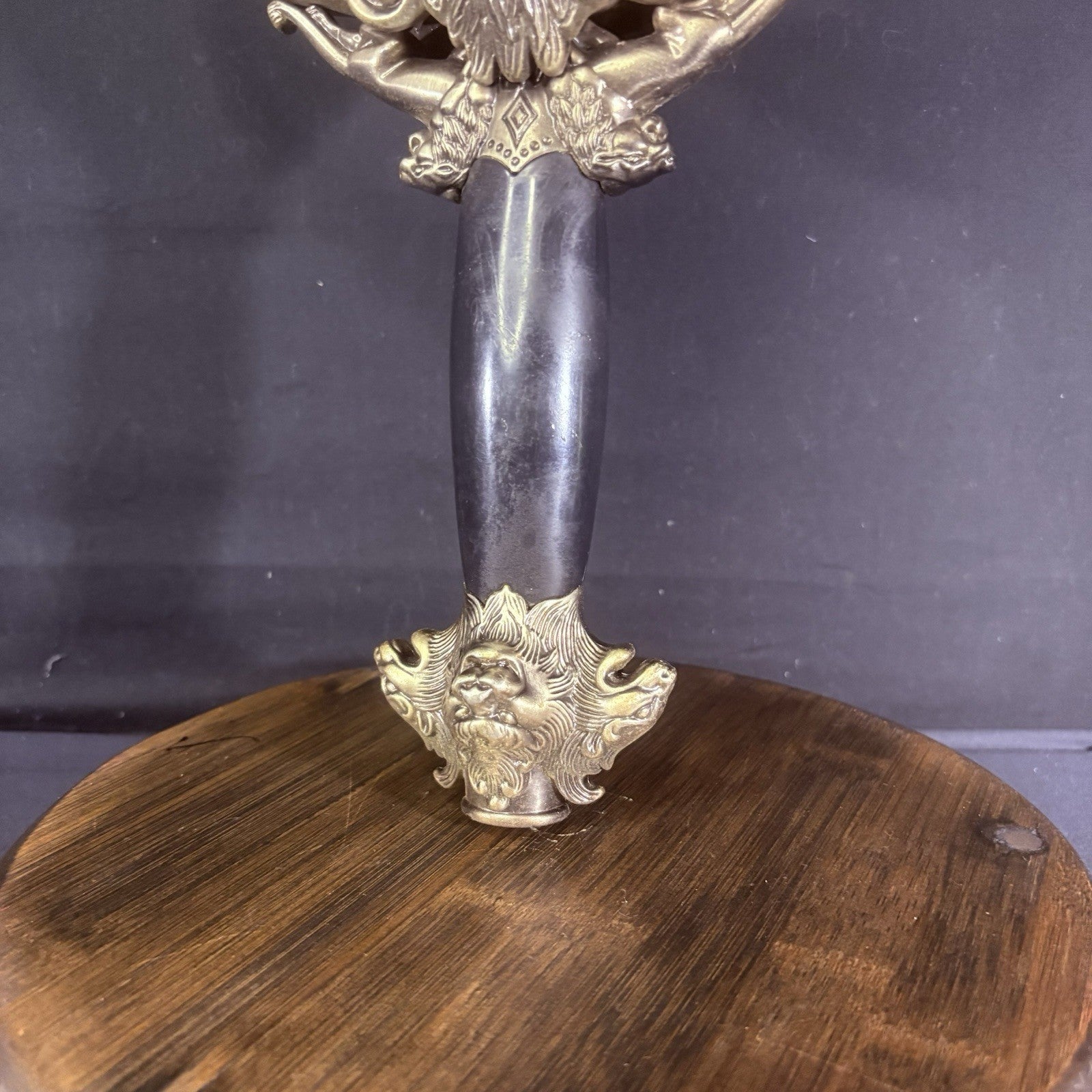 4-Headed Lion Sword 41" Beautifully Etched Blade w/ Rings For Hanging5