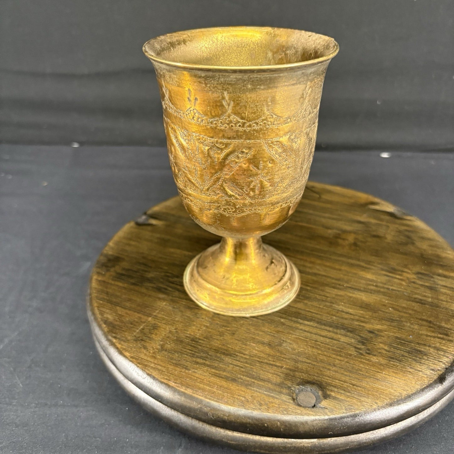 Goblet Qajar Dynasty Antique Copper Hand Etched Goblet (cup) Early 1900s5