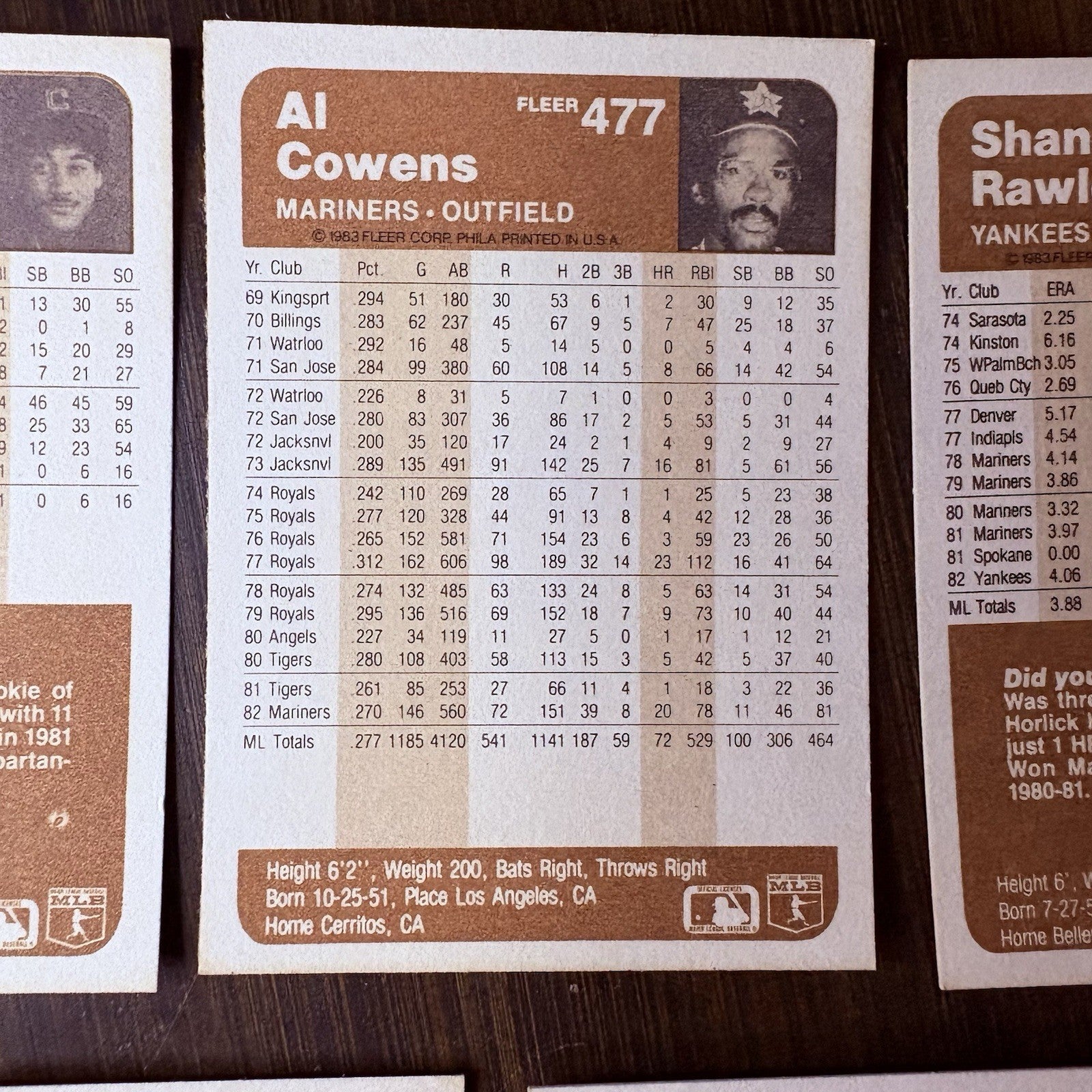 1983 Fleer High Grade MLB Baseball Card Lot #404, #477, #394, #14, #30410