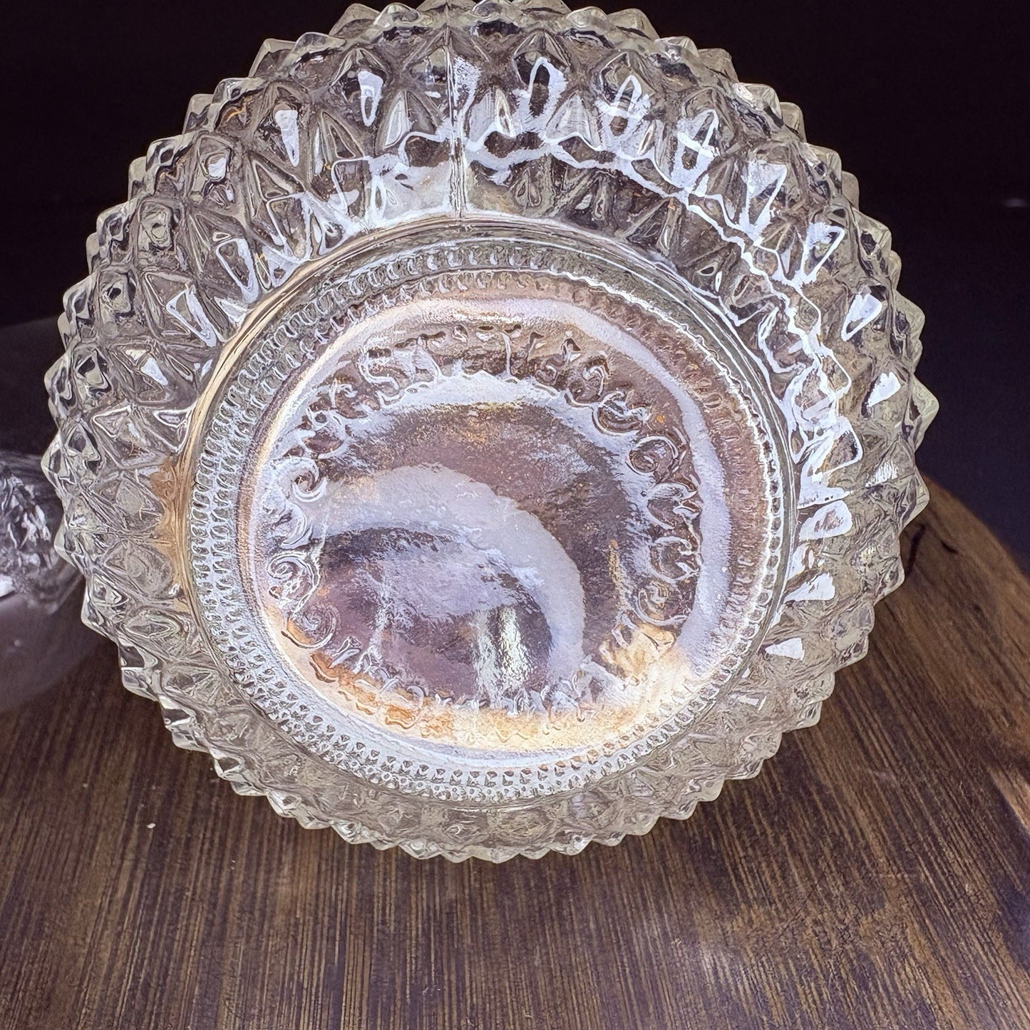 VTG Miniature Hurricane Oil Lamp Lamplight Farms Petite Diamond Cut Crystal Base5