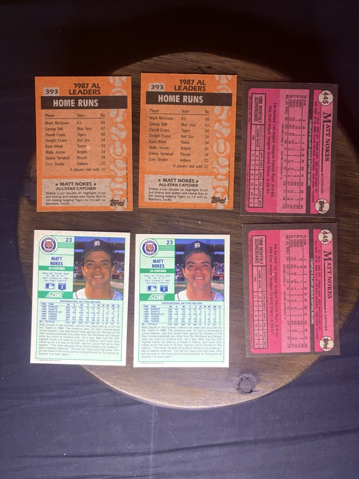 Matt Nokes (Lot of 6) Baseball Cards Detroit Tigers  MLB5