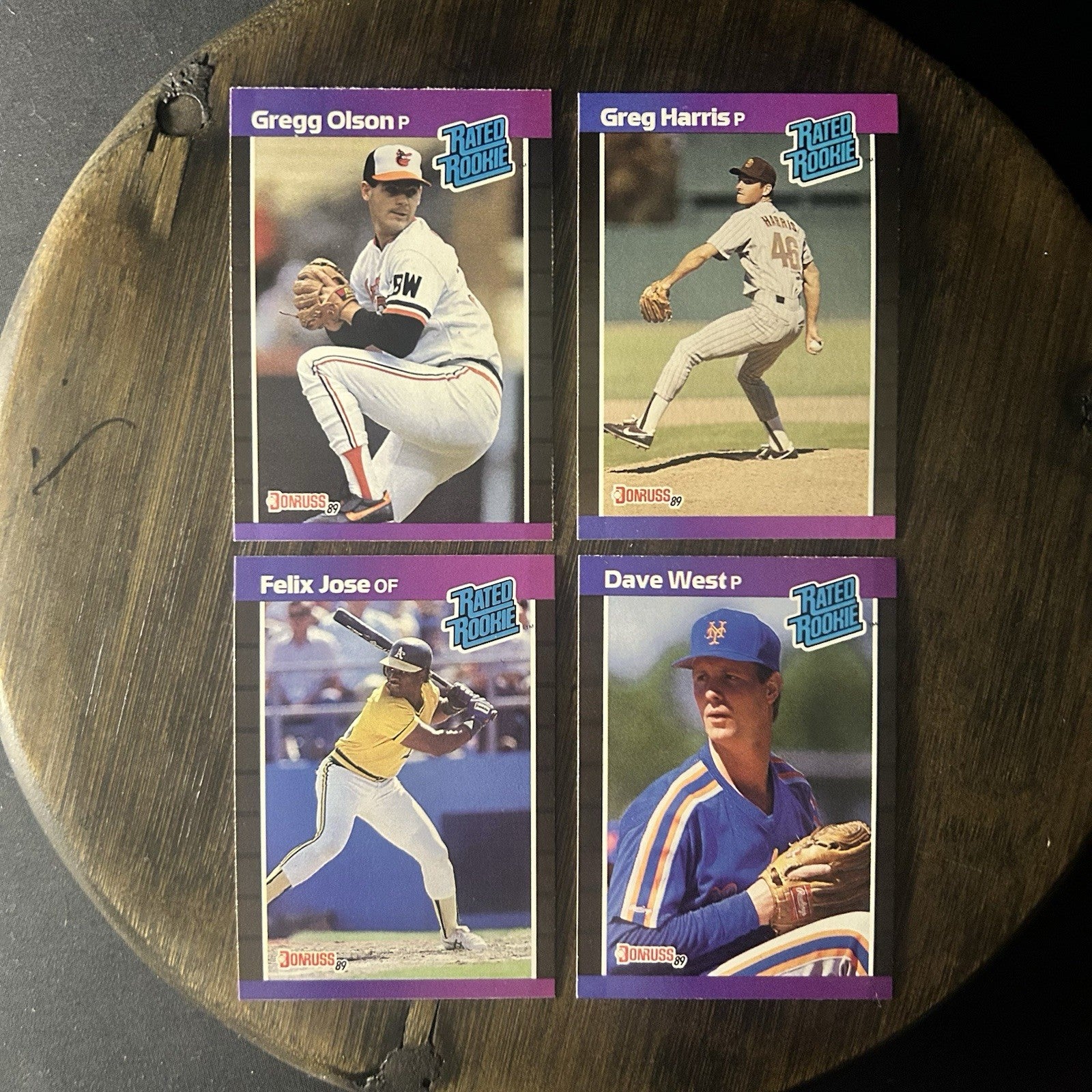 1989 Donruss Rated Rookie Card (Lot Of 4) MLB Baseball Trading Cards0