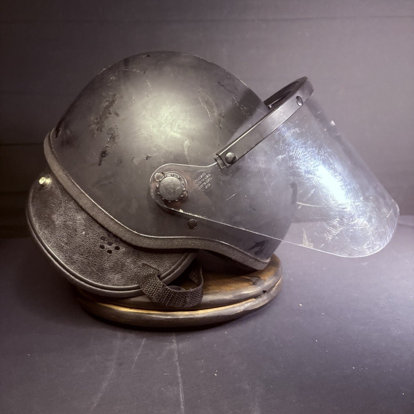 VTG Police Riot Helmet Black (Size Large) MADE IN USA w/ Removable Face Shield9