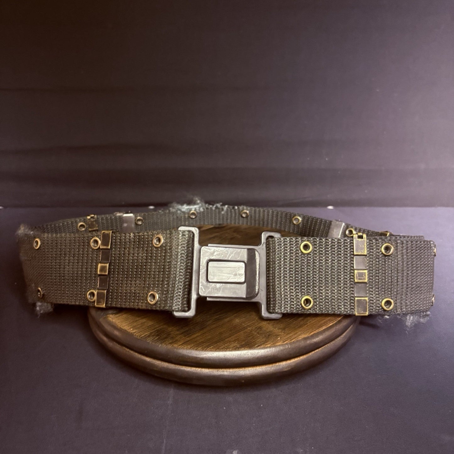 Vintage US Military Pistol Belt Size Large Quick Release Metal Buckle0