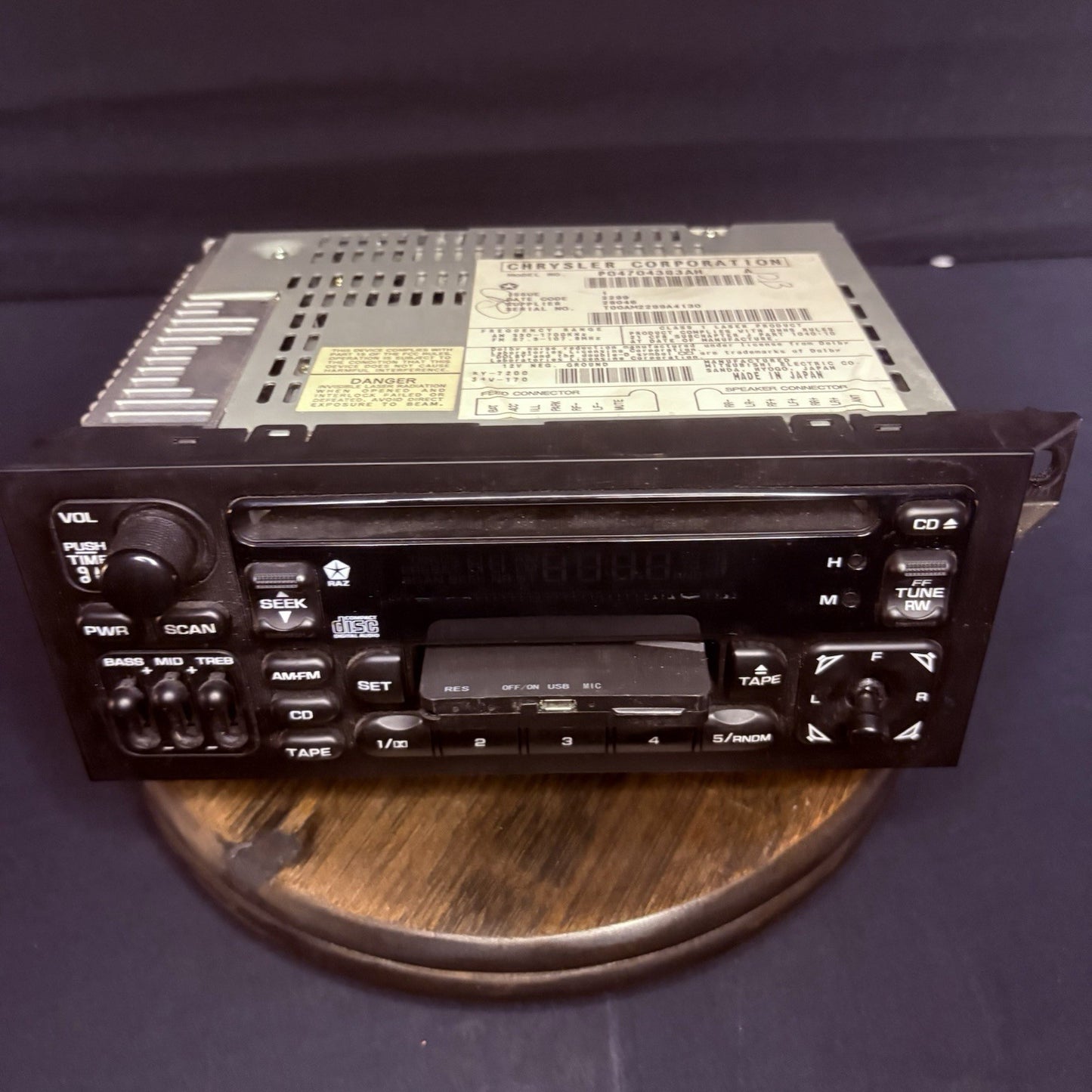 OEM Dodge Jeep Chrysler AM FM Radio CD w/Bluetooth Cassette TESTED P04704383AH9