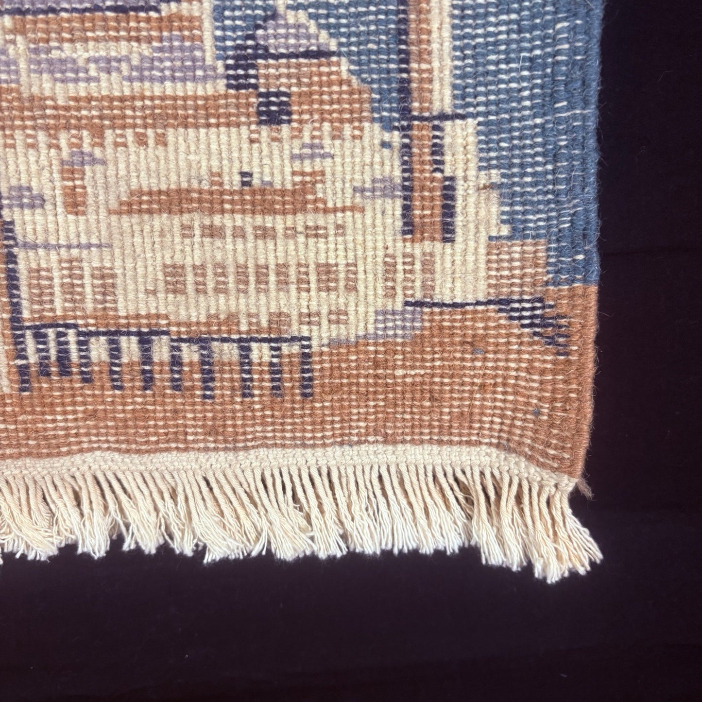 Hand Knotted Muslim Rug Turkish Pictorial Prayer Rug 2x1 Mosque Very Thick17