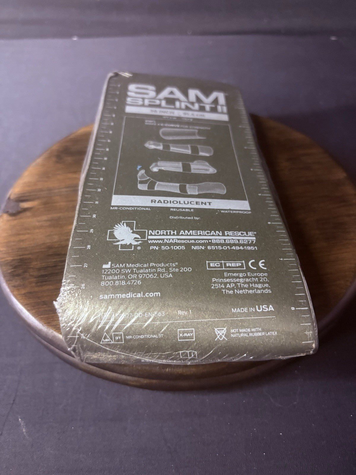 36" SAM Splint II For First Aid Kit, Gray SAM Splints, Army Style for Trauma4