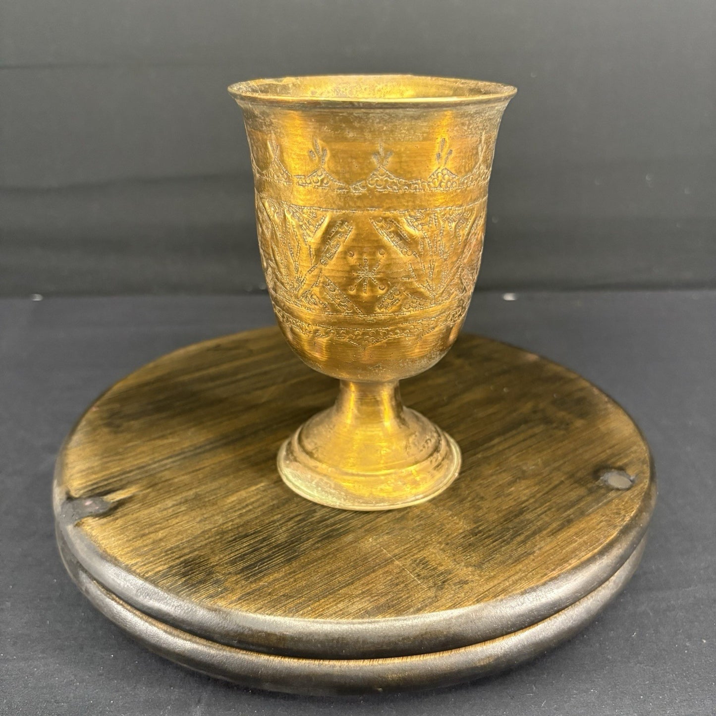 Goblet Qajar Dynasty Antique Copper Hand Etched Goblet (cup) Early 1900s3
