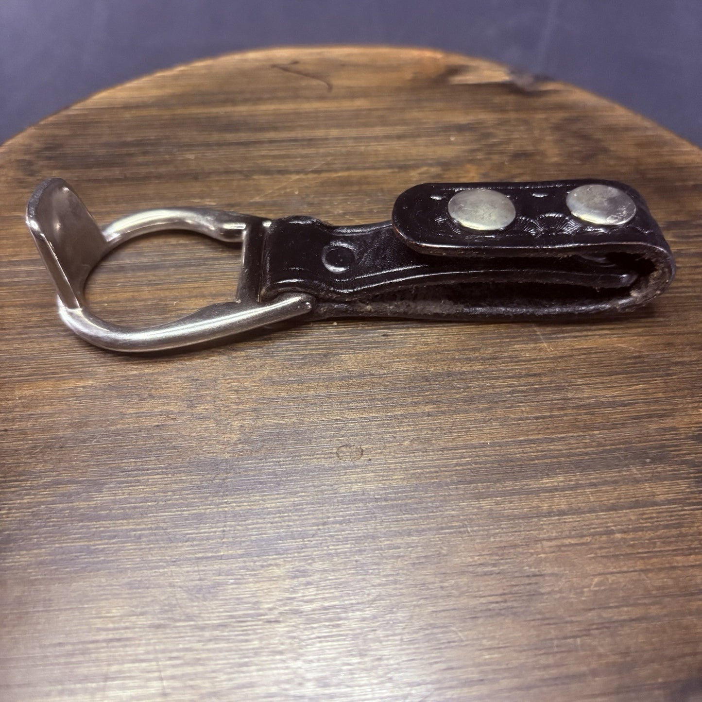 PR-24 Baton Ring Metal Chrome Ring & Double Snap Black Basket Weave0