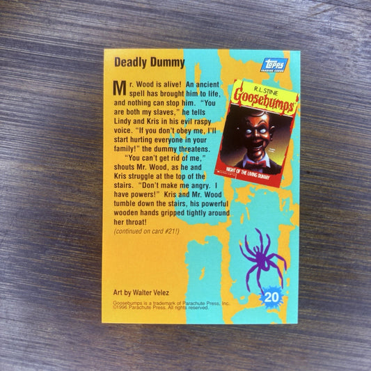 1996 Topps Goosebumps #20 Deadly Dummy High Grade Topps Trading Card, See Photos1