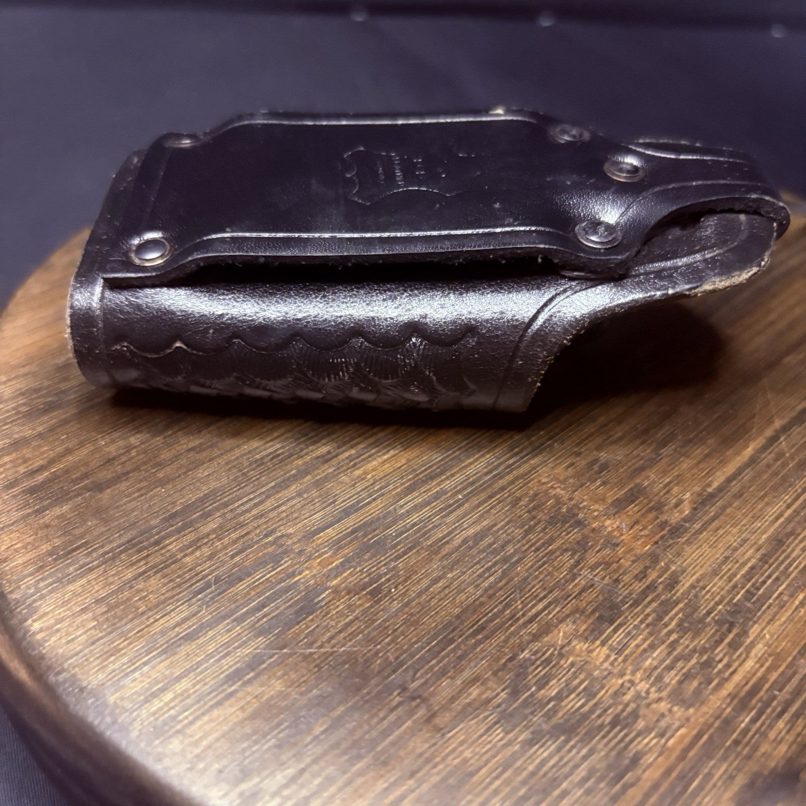 JS Leather Silent Key Keeper Basket Weave Leather Holder5