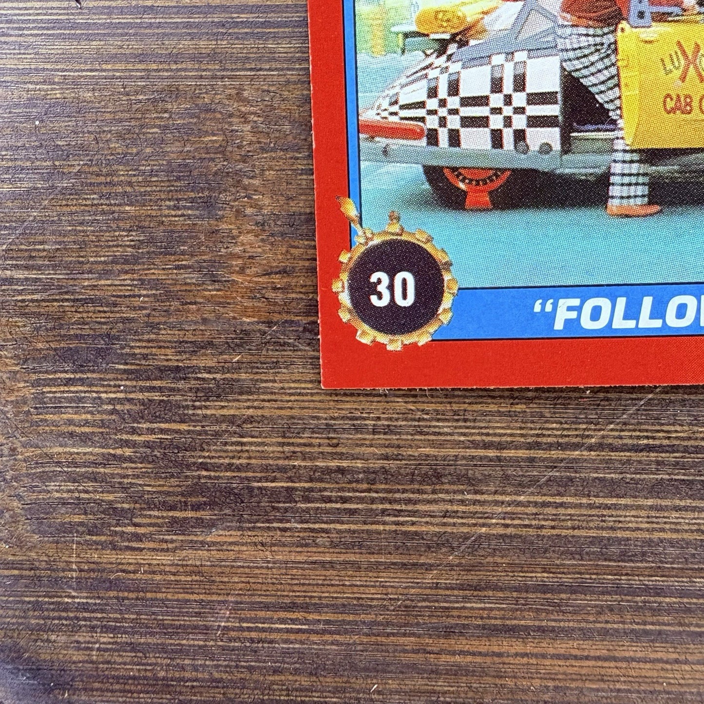 1989 Back to the Future #30 Topps Trading Card "Follow That DeLorean!"2