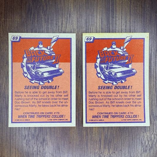 (Lot Of 2) 1989 Topps Back to the Future II #69 "Seeing Double!" Trading Card1