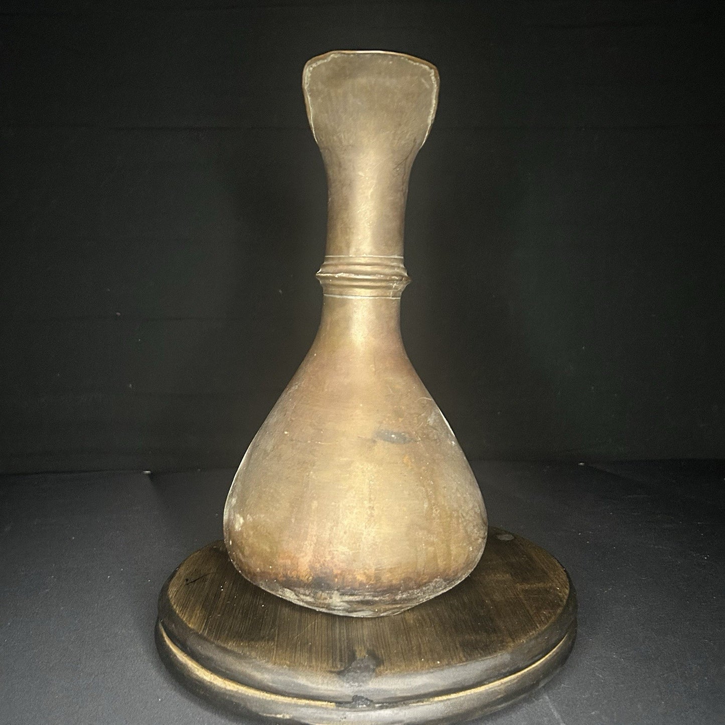 Antique Persian Pitcher Middle Eastern Hand Hammered Brass Early 1900s (Broken)12