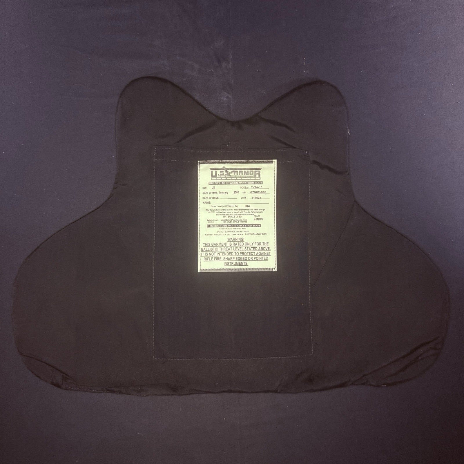 US Armor 3A Bullet Proof Vest Size Large Short IIIA Concealable Ballistic Vest1