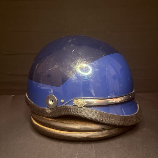 Vintage Police Riot Helmet Blue & Silver (Size Extra Large) Display Only0