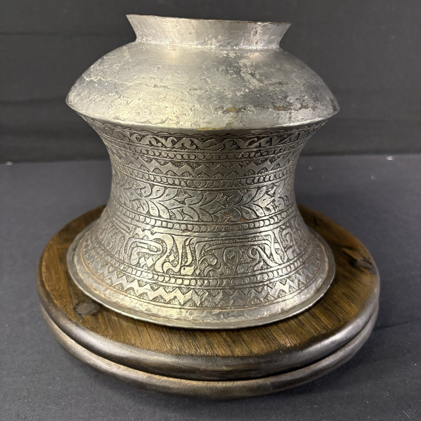 Copper Vessel Hand Hammered Islamic Calligraphy Tinned Qajar Era Late 1800s9