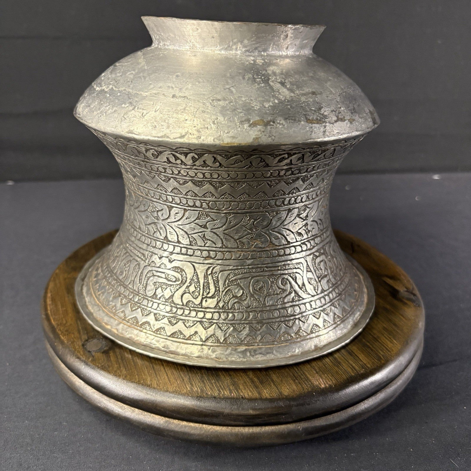 Copper Vessel Hand Hammered Islamic Calligraphy Tinned Qajar Era Late 1800s9