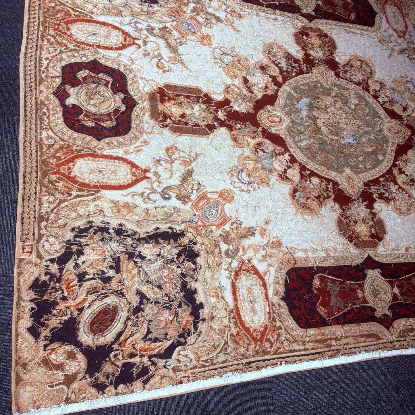 Antique French Tapestry 10x8, 19th Century, Hand Woven Aubusson Dragons18