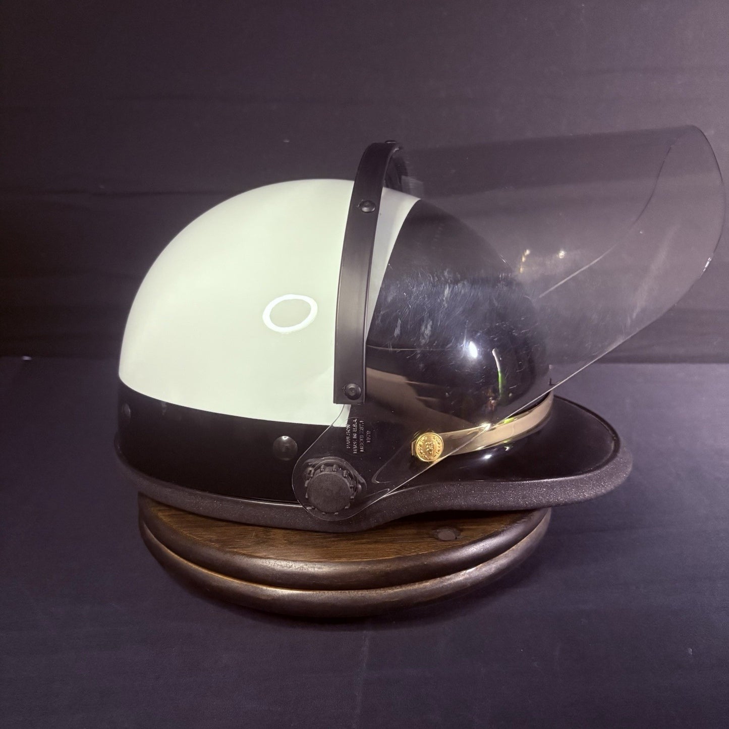 VTG Police Riot Motorcycle Helmet Black & White Size 6 7/8 with Z87 Face Shield1