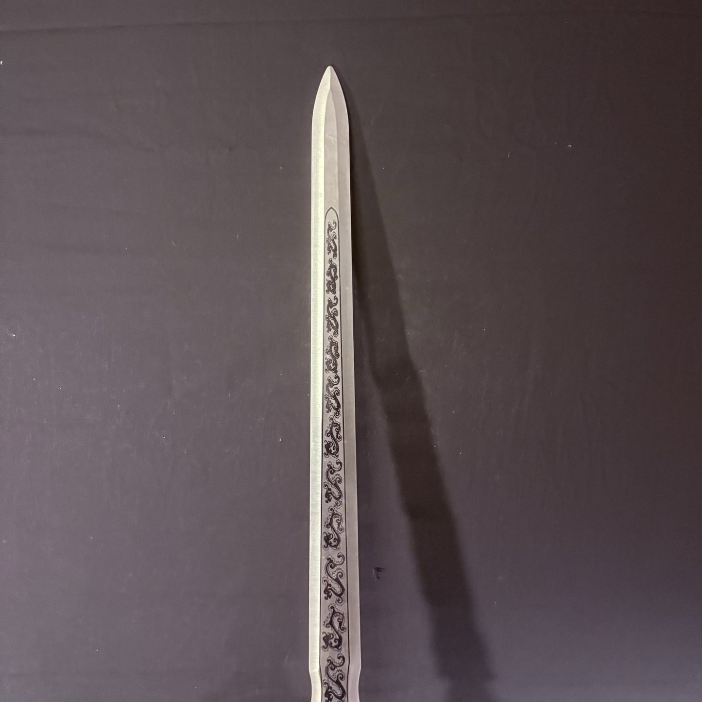 4-Headed Lion Sword 41" Beautifully Etched Blade w/ Rings For Hanging23