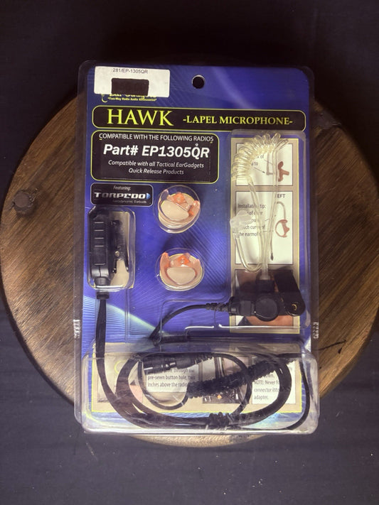 Hawk Lapel Mic Quick Release Replacement Earpiece Kit EP1305QR Police Headset0