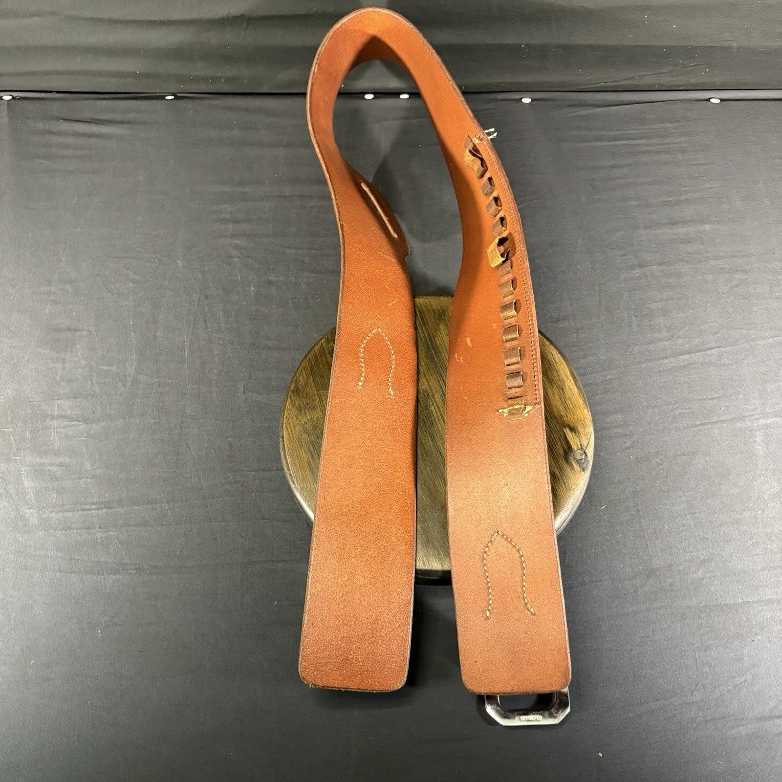 Western Style Leather Bullet Loop Belt For Single Action Holster , Brass Buckle7