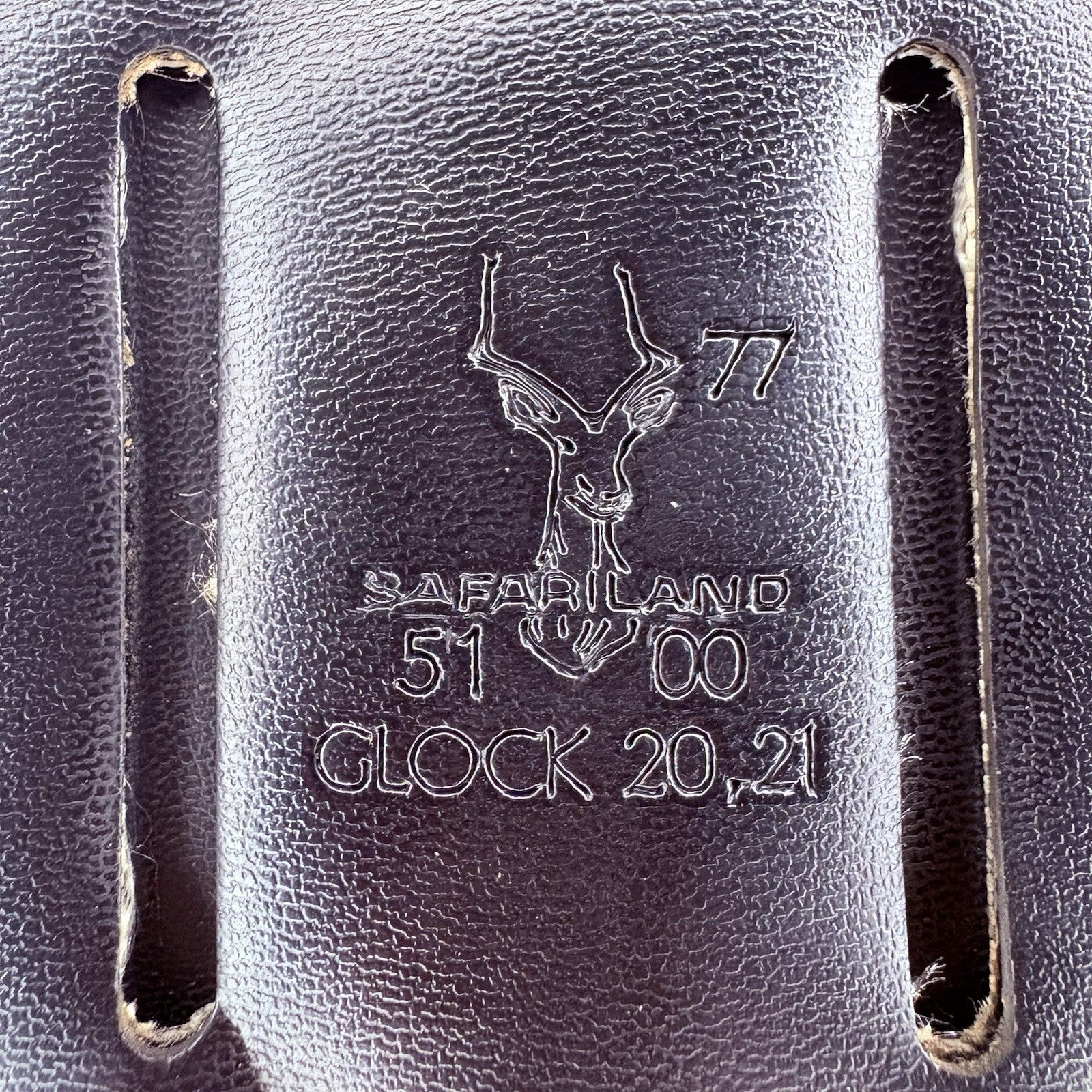 Safariland 77 Double GLOCK 20/21 Magazine Pouch Leather Basketweave Hidden Snap4
