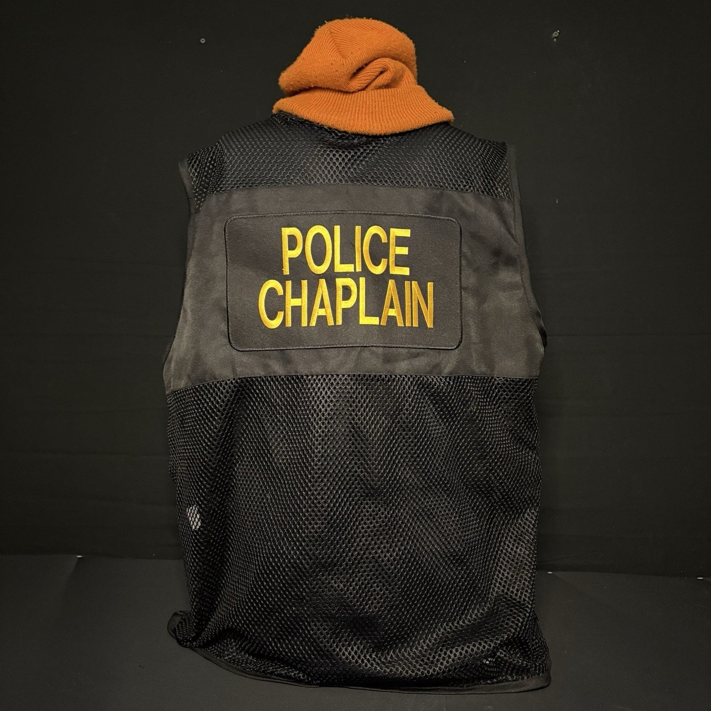 Authentic Police Chaplain Vest Black Mesh With Pockets RARE4