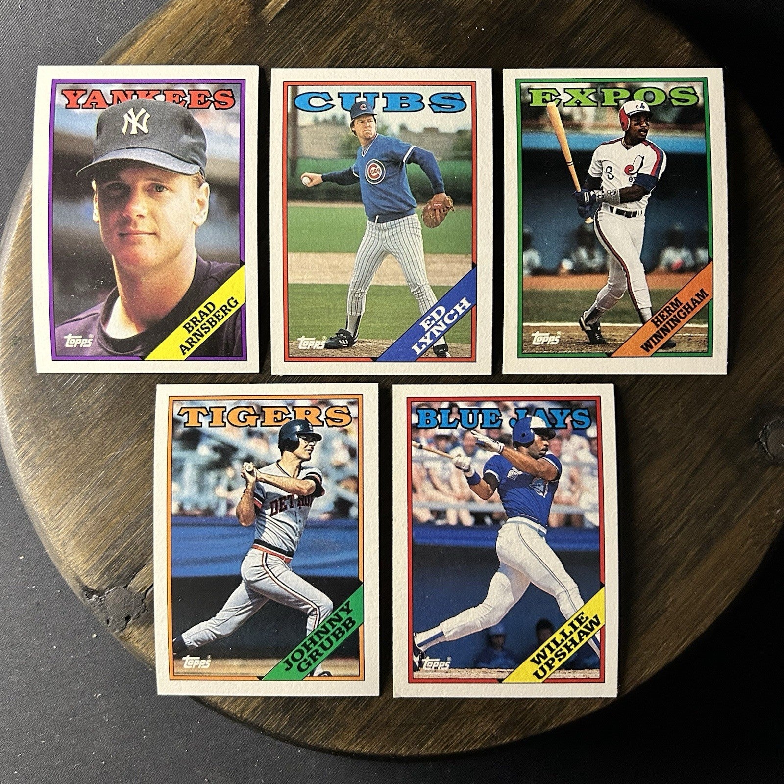 1988 Topps High Grade Cards #159, #336, #614, #128, #505 MLB Baseball (Lot Of 5)0