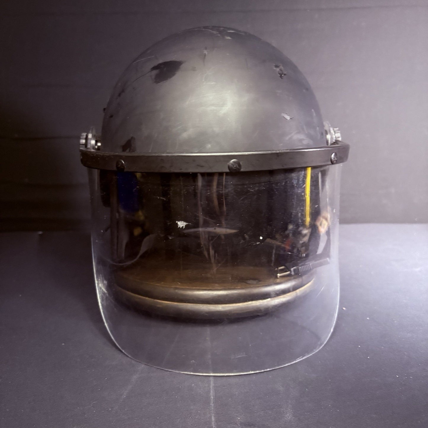 VTG Police Riot Helmet Black (Size Large) MADE IN USA w/ Removable Face Shield3