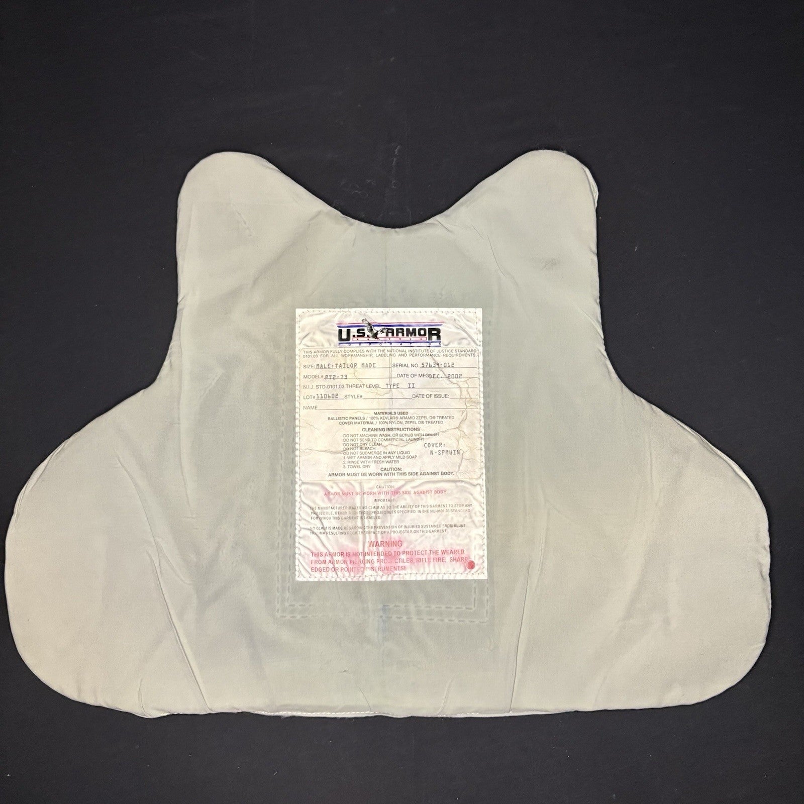 US Armor Bullet Proof Vest Ballistic Level 2 II Size XXL USA Made w/Trauma Plate5