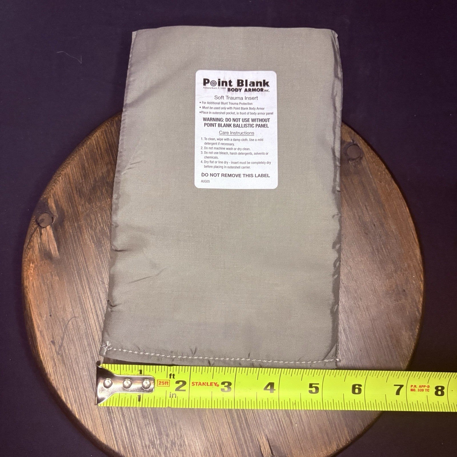 PB Trauma Plate Insert 5x8 Soft Impact Panel Body Armor GREY3