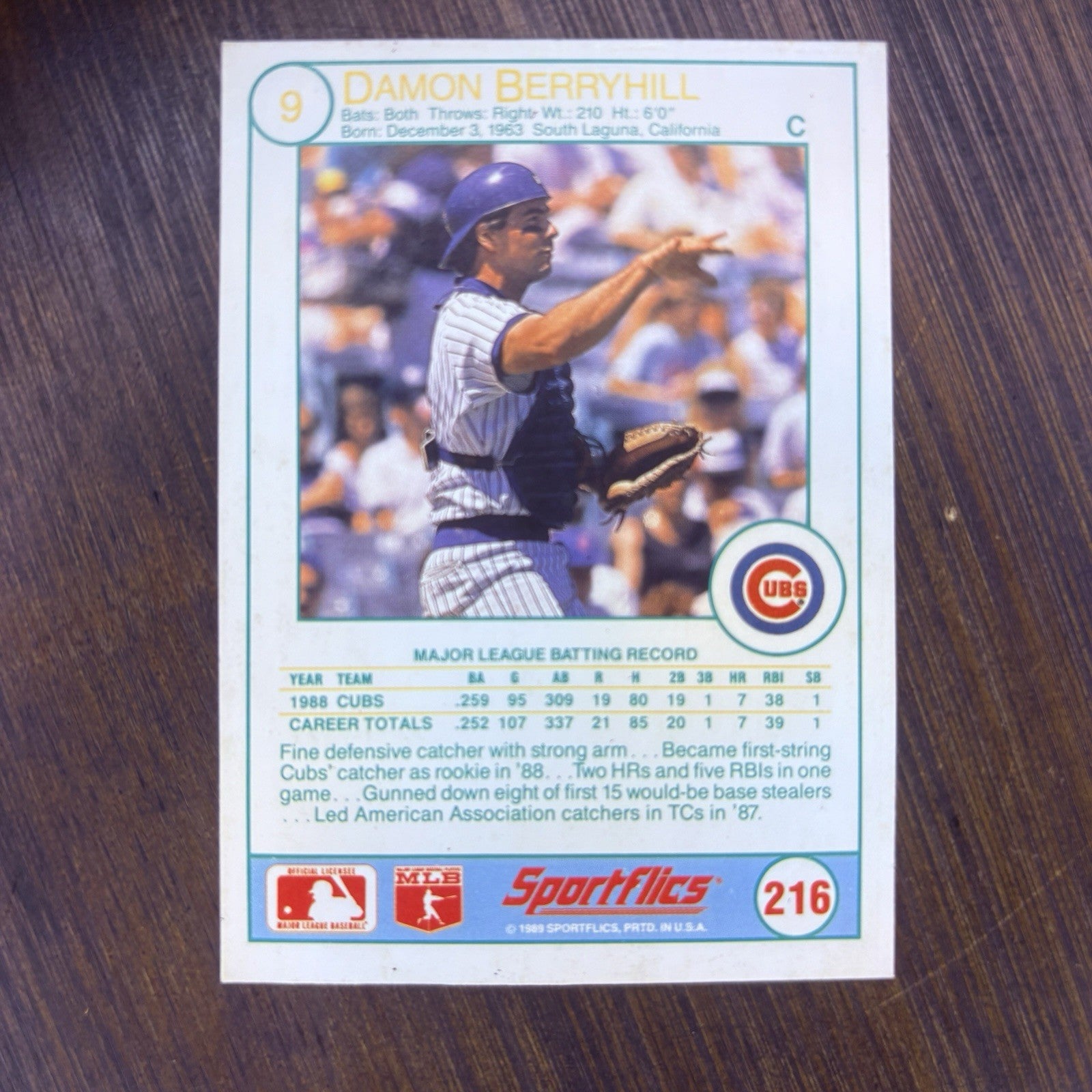 1989 Sportflics Cubs Damon Berryhill & Mike Harkey High Grade (Lot Of 2) Cards11