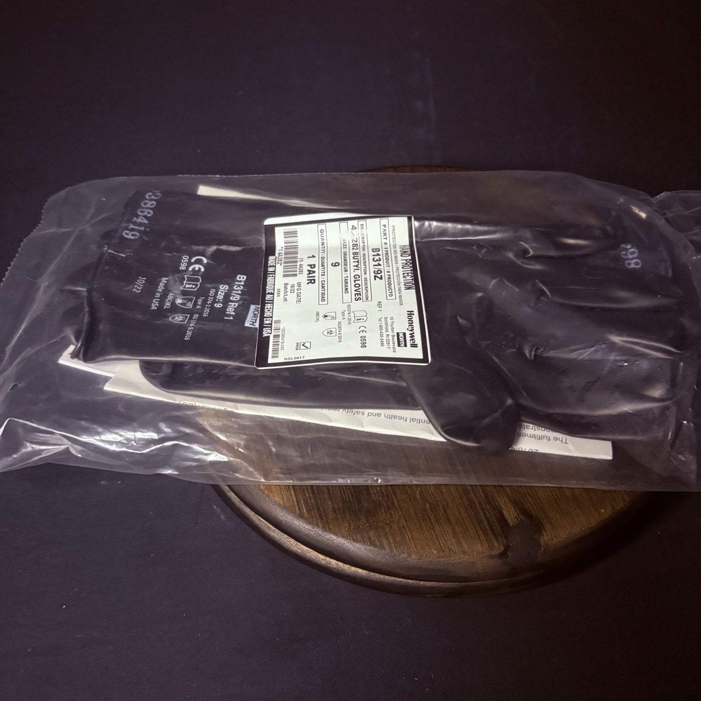 (2 Pack) Honeywell Butyl Gloves North B131/9 Chemical Resistant 13 Mil Sz 99