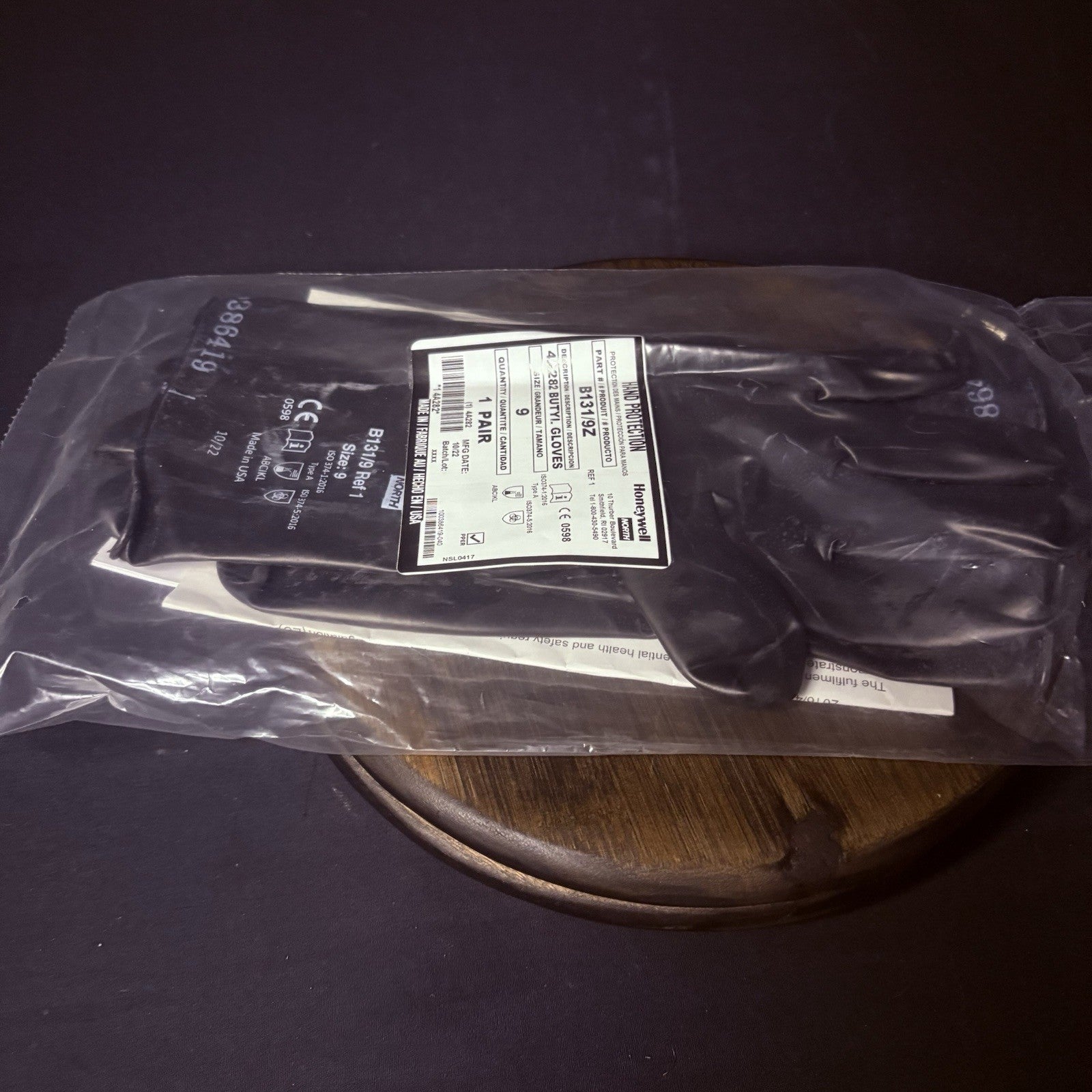 (2 Pack) Honeywell Butyl Gloves North B131/9 Chemical Resistant 13 Mil Sz 99