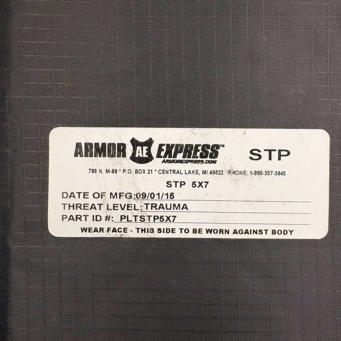 Armor Express Trauma Pad 5x7 Black Model STP Soft Ballistic Panel Body Armor1