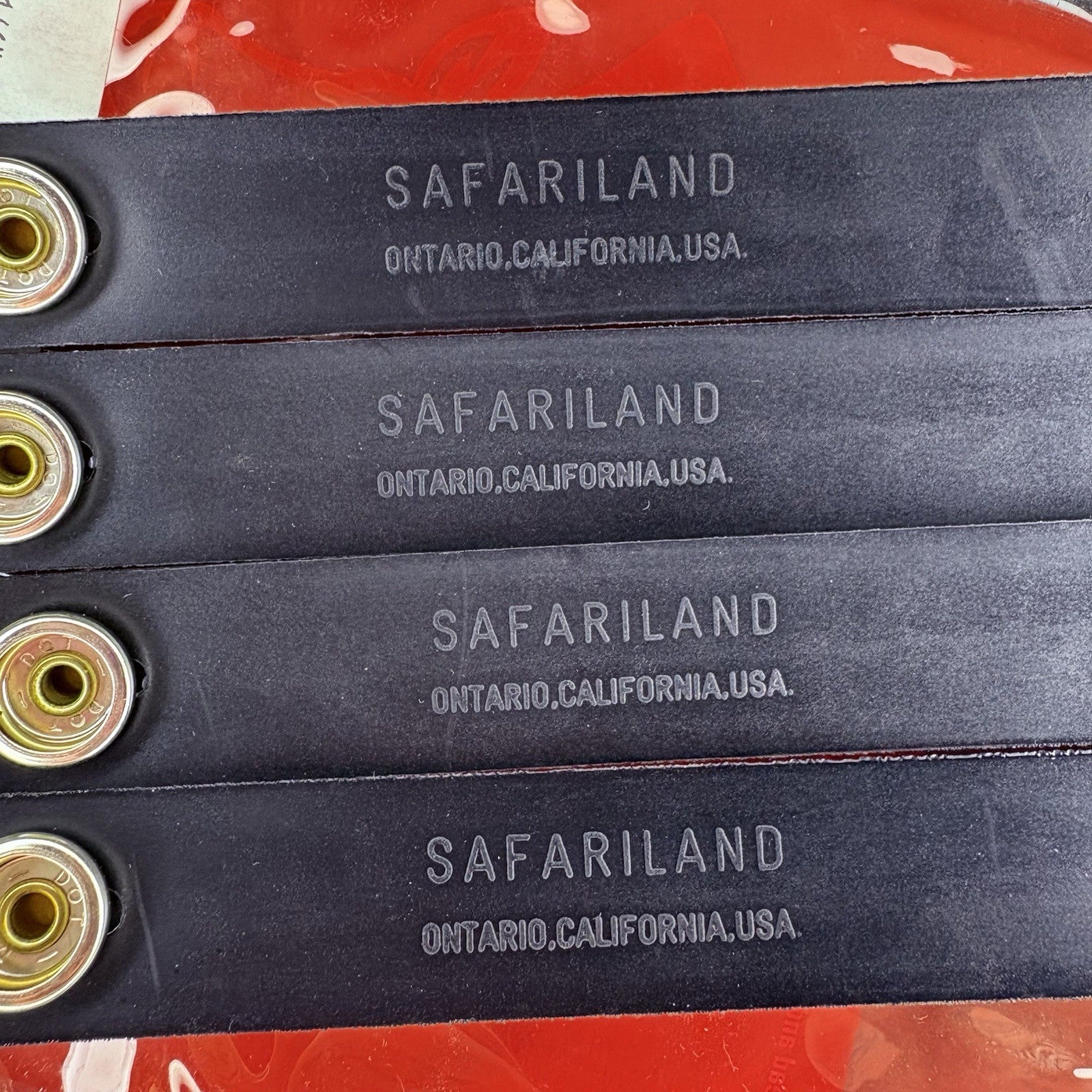 Safariland 65 Belt Keeper, Plain Black Leather for 2.25" Belt Chrome Snap 4 Pack2