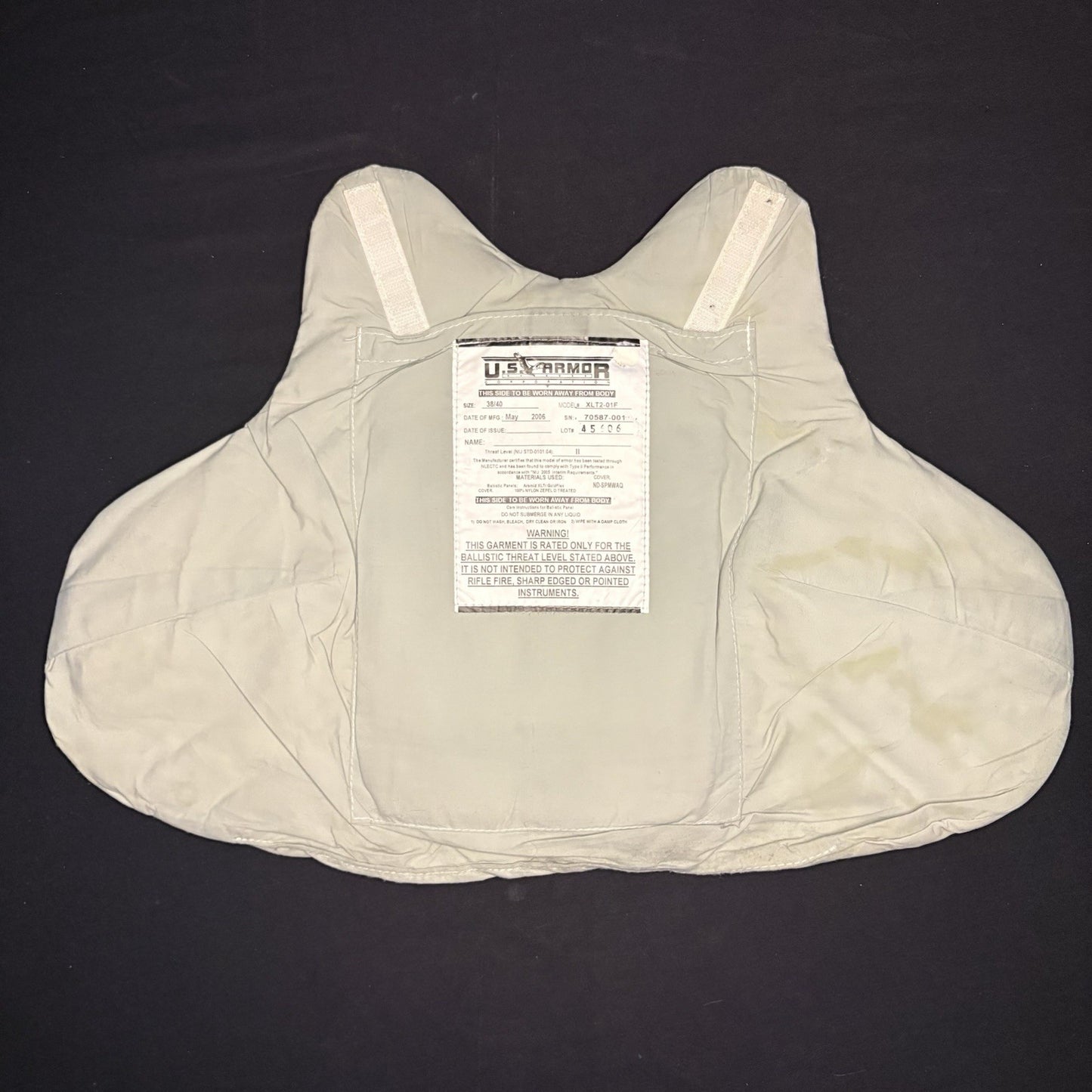 US Armor Level 2 Bullet Proof Vest Size Female SMALL Ballistic II Concealable8