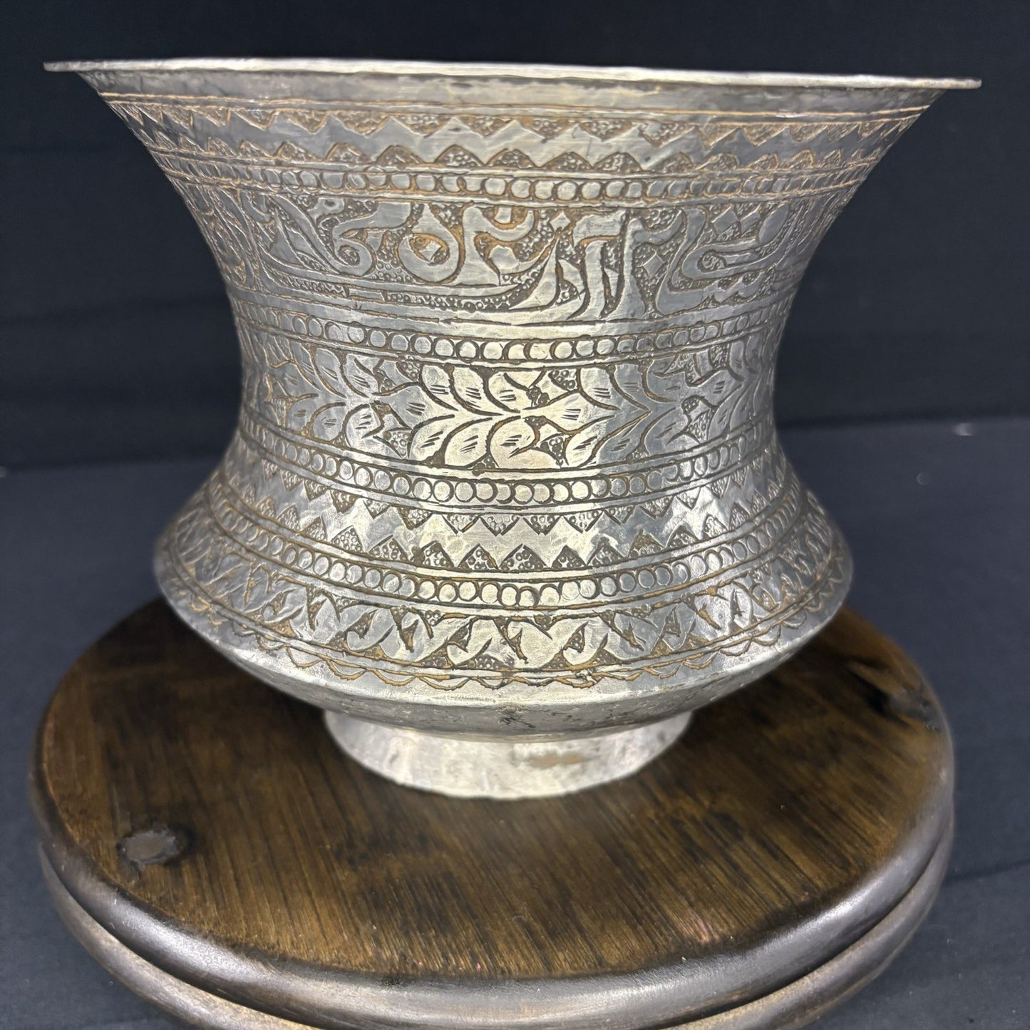 Copper Vessel Hand Hammered Islamic Calligraphy Tinned Qajar Era Late 1800s1